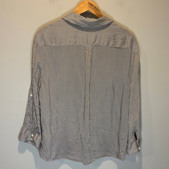 Alice + Olivia Striped Button Down Shirt - size XL - Picture 6 of 6